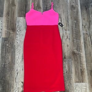 Express Pink and Red Women's Dress